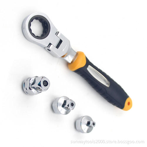 3in1 Ratchet Wrench Set Adjustable Sleeve Adapter